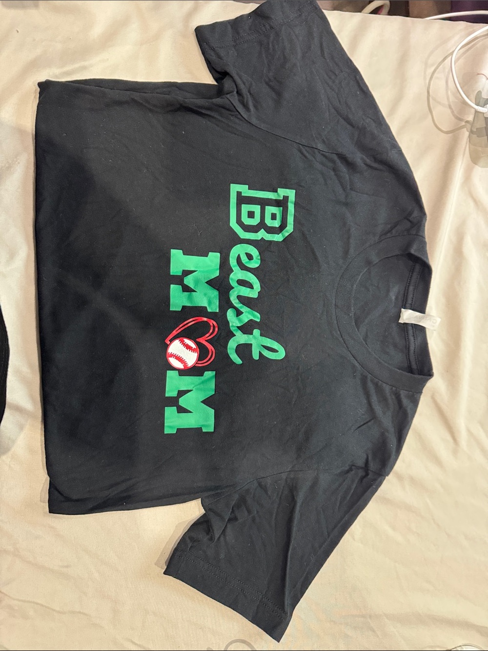 Beast Mom women Black Tee with Green Script